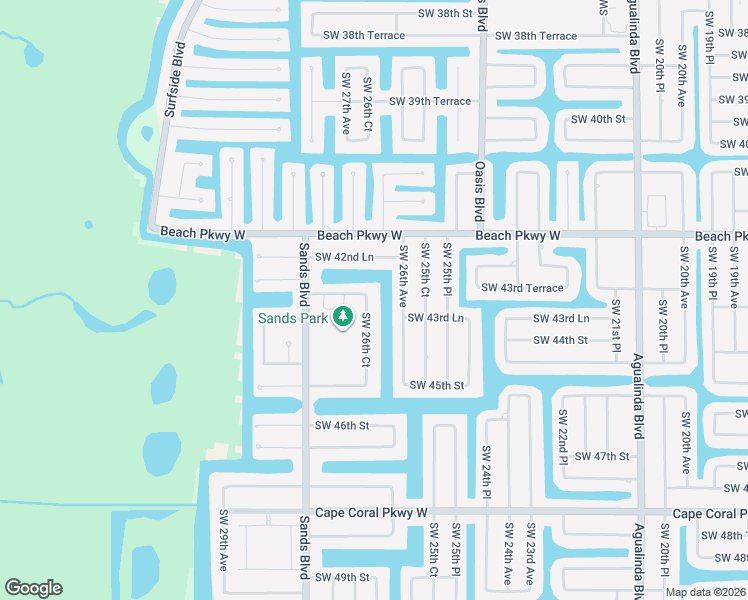 map of restaurants, bars, coffee shops, grocery stores, and more near 4315 Southwest 26th Court in Cape Coral