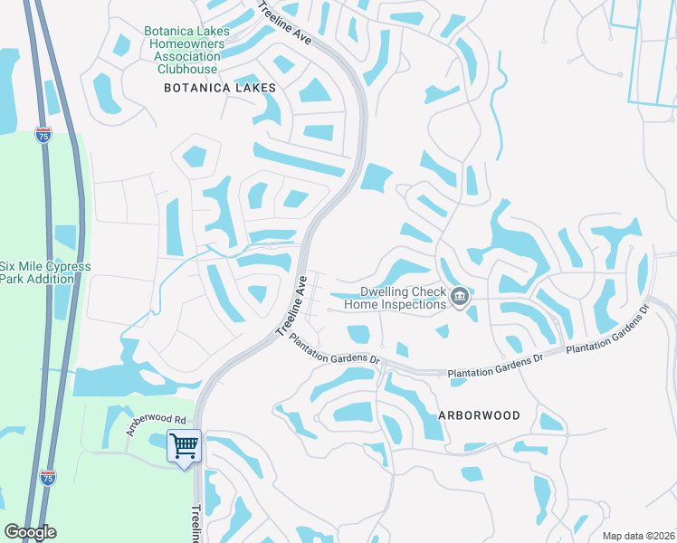 map of restaurants, bars, coffee shops, grocery stores, and more near 10802 Dennington Road in Fort Myers