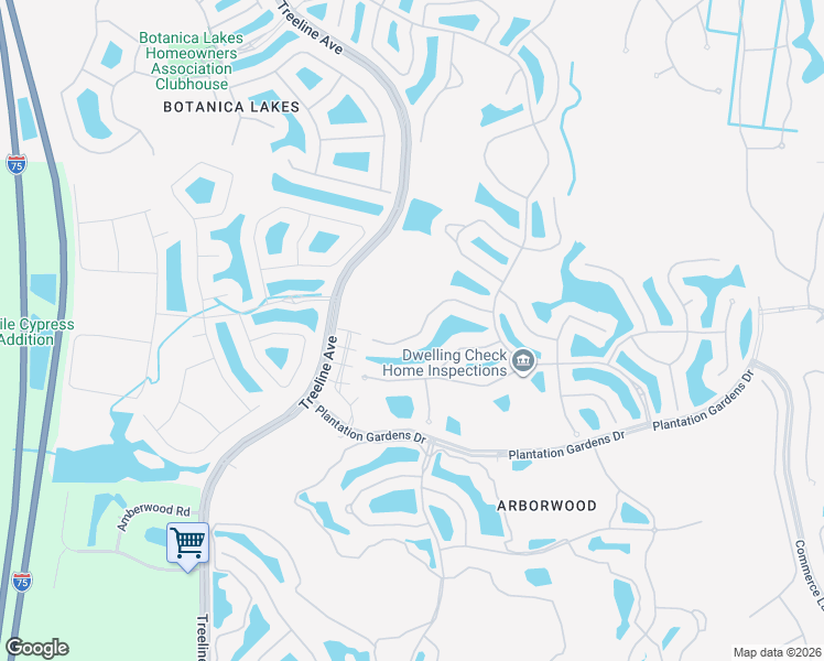 map of restaurants, bars, coffee shops, grocery stores, and more near 10844 Dennington Road in Fort Myers