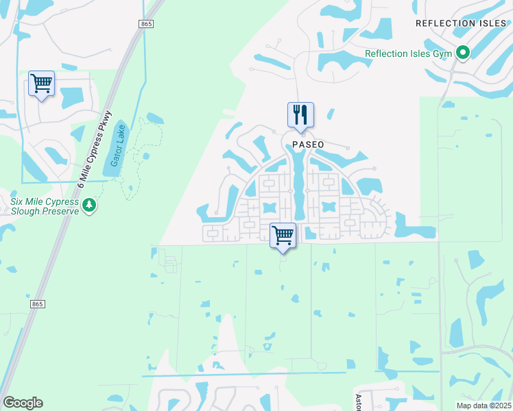map of restaurants, bars, coffee shops, grocery stores, and more near 11866 Adoncia Way in Fort Myers