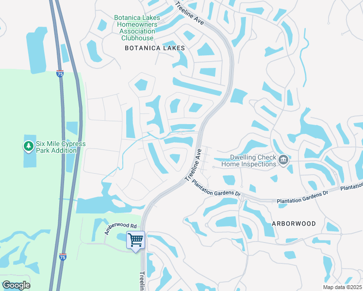 map of restaurants, bars, coffee shops, grocery stores, and more near 12012 Five Waters Circle in Fort Myers
