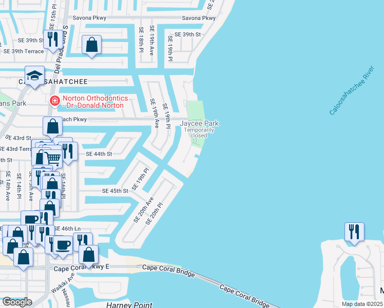 map of restaurants, bars, coffee shops, grocery stores, and more near 4235 Southeast 20th Place in Cape Coral