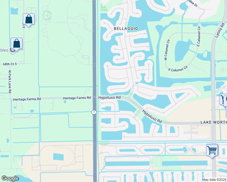 map of restaurants, bars, coffee shops, grocery stores, and more near 6848 Rienzo Street in Lake Worth