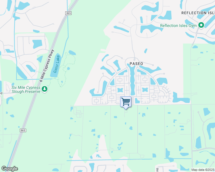 map of restaurants, bars, coffee shops, grocery stores, and more near Bibiana Way in Fort Myers
