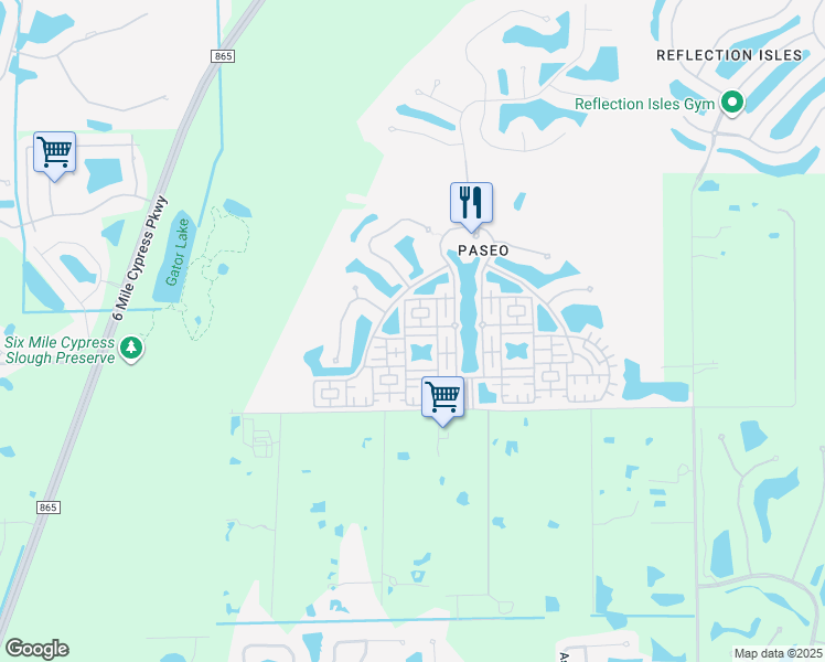 map of restaurants, bars, coffee shops, grocery stores, and more near 11866 Adoncia Way in Fort Myers