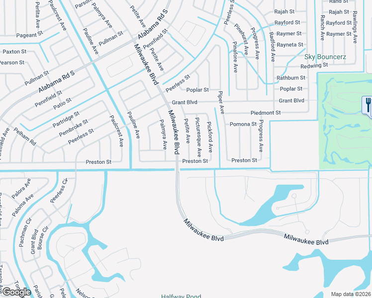 map of restaurants, bars, coffee shops, grocery stores, and more near 460 Petite Avenue in Lehigh Acres