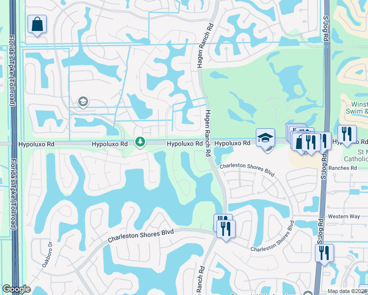 map of restaurants, bars, coffee shops, grocery stores, and more near 7324 Edisto Drive in Lake Worth