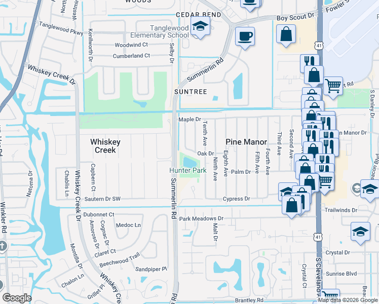 map of restaurants, bars, coffee shops, grocery stores, and more near 5484 Sago Avenue in Fort Myers