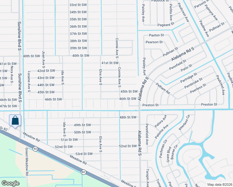 map of restaurants, bars, coffee shops, grocery stores, and more near 2603 45th Street Southwest in Lehigh Acres