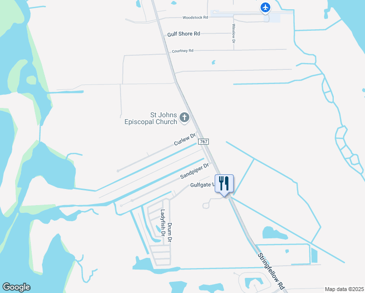 map of restaurants, bars, coffee shops, grocery stores, and more near 4817 Curlew Drive in Saint James City