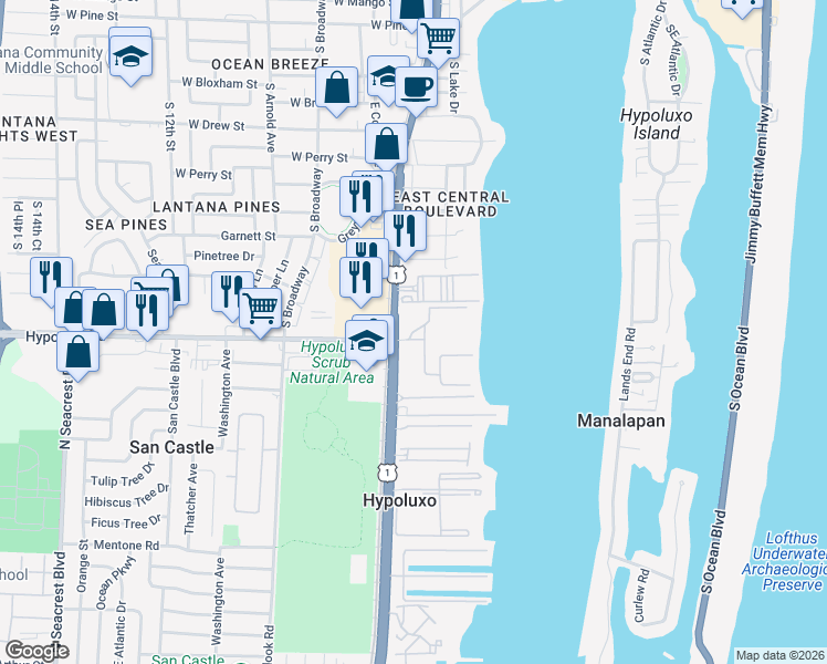 map of restaurants, bars, coffee shops, grocery stores, and more near in 