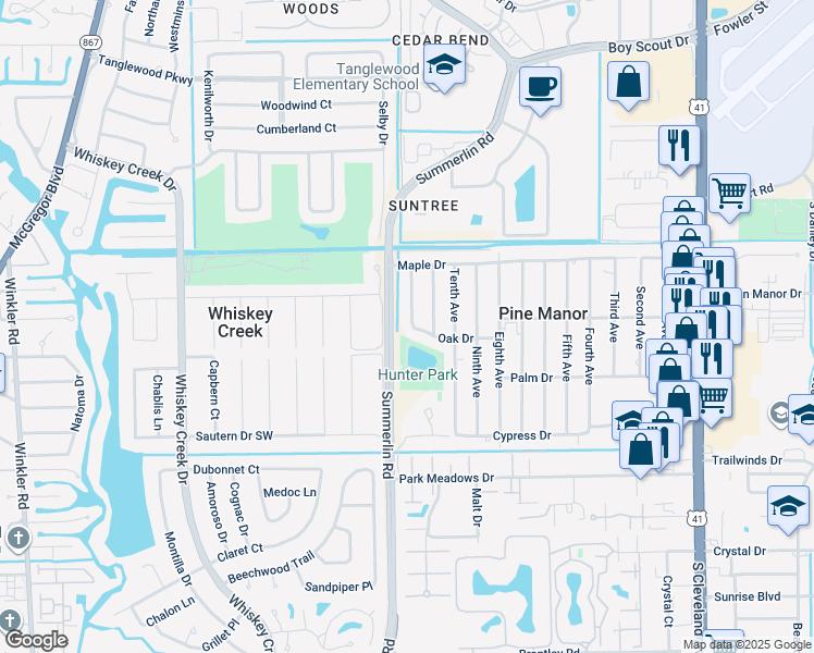 map of restaurants, bars, coffee shops, grocery stores, and more near 5484 Sago Avenue in Fort Myers