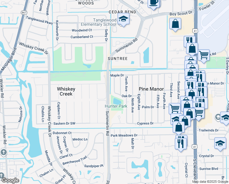 map of restaurants, bars, coffee shops, grocery stores, and more near 5484 Sago Avenue in Fort Myers