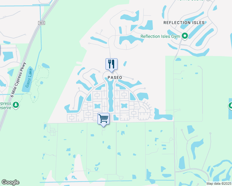 map of restaurants, bars, coffee shops, grocery stores, and more near 11318 Paseo Grande Boulevard in Fort Myers