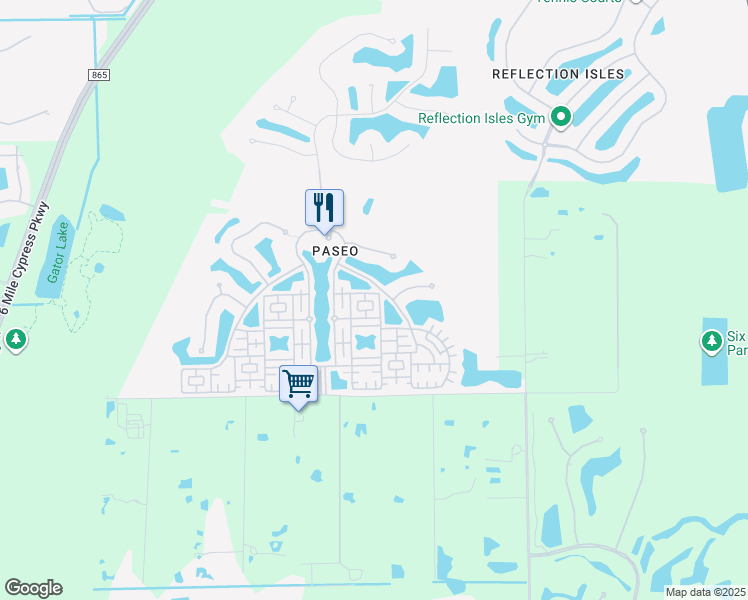 map of restaurants, bars, coffee shops, grocery stores, and more near 11736 Izarra Way in Fort Myers