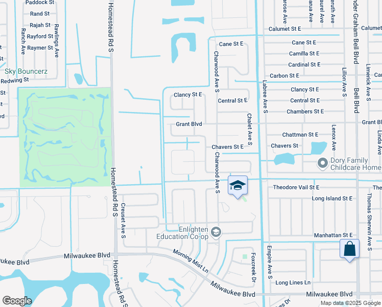 map of restaurants, bars, coffee shops, grocery stores, and more near 618 Chavers Street in Lehigh Acres