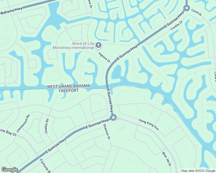 map of restaurants, bars, coffee shops, grocery stores, and more near East Sunrise Highway in Freeport