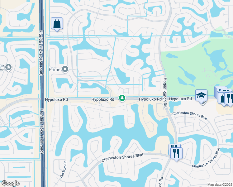 map of restaurants, bars, coffee shops, grocery stores, and more near 6991 Oak Bridge Lane in Lake Worth