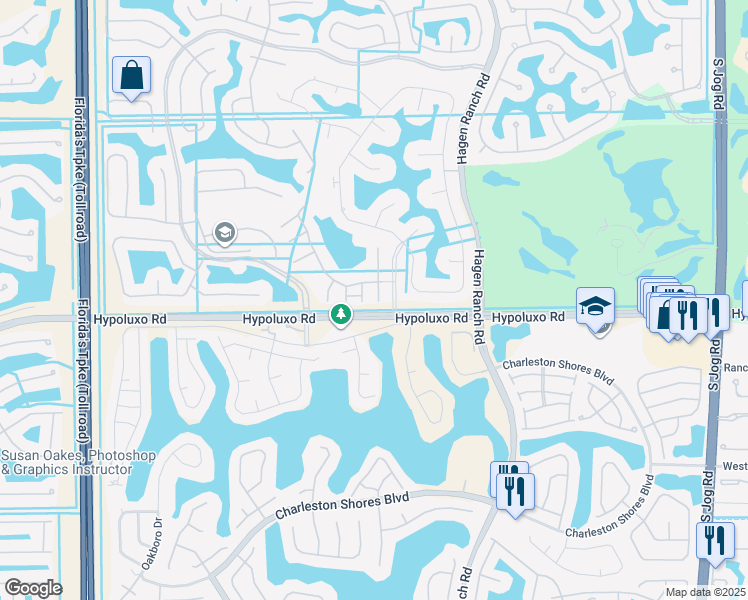 map of restaurants, bars, coffee shops, grocery stores, and more near 6985 Brook Hollow Road in Lake Worth