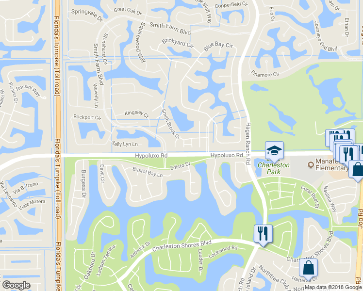 map of restaurants, bars, coffee shops, grocery stores, and more near 6991 Oak Bridge Lane in Lake Worth