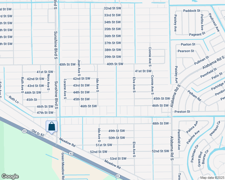 map of restaurants, bars, coffee shops, grocery stores, and more near 2805 43rd Street Southwest in Lehigh Acres