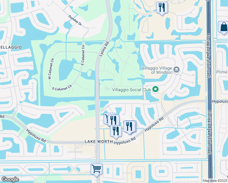 map of restaurants, bars, coffee shops, grocery stores, and more near 8904 South Kendale Circle in Lake Worth
