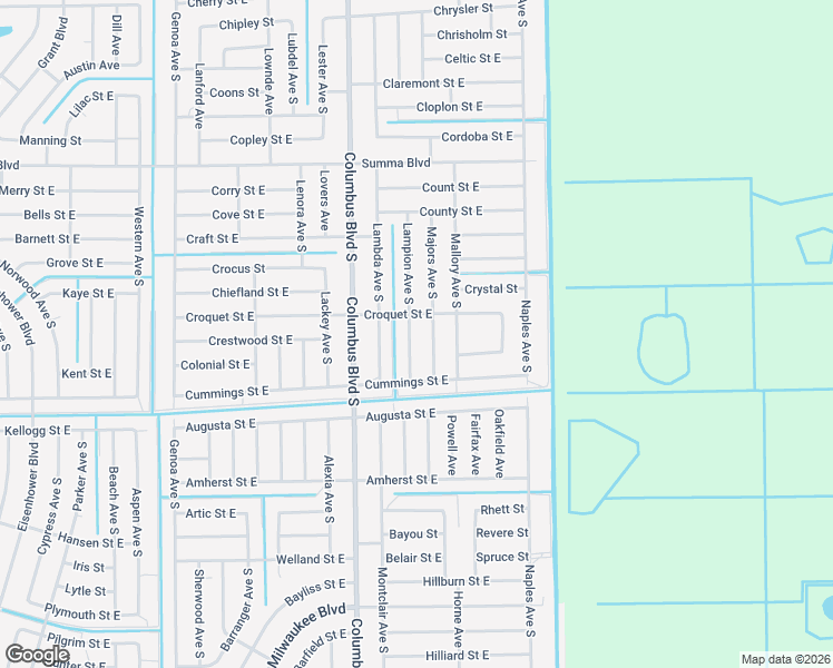 map of restaurants, bars, coffee shops, grocery stores, and more near 448 Majors Avenue South in Lehigh Acres