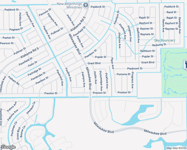 map of restaurants, bars, coffee shops, grocery stores, and more near 420 Petite Avenue in Lehigh Acres