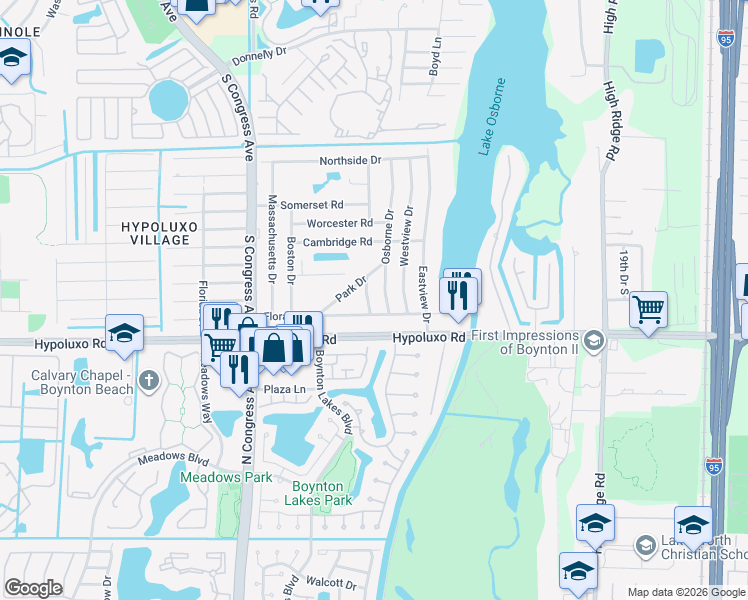 map of restaurants, bars, coffee shops, grocery stores, and more near 6902 Plymouth Drive South in Lake Worth