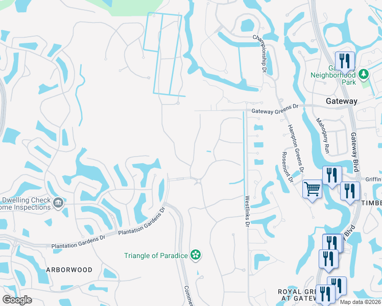 map of restaurants, bars, coffee shops, grocery stores, and more near 11588 Golden Oak Terrace in Fort Myers