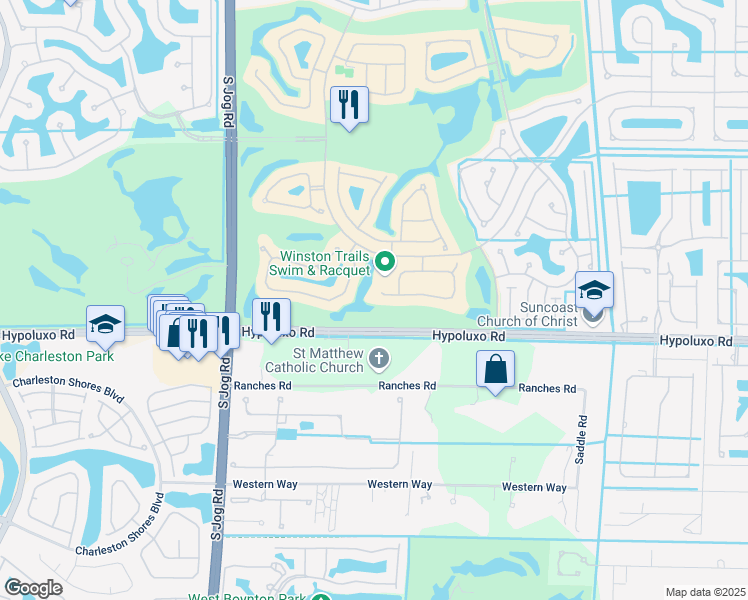map of restaurants, bars, coffee shops, grocery stores, and more near 6208 Grand Cypress Circle in Lake Worth