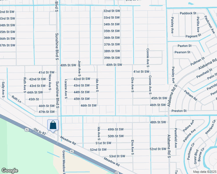 map of restaurants, bars, coffee shops, grocery stores, and more near 2807 43rd Street Southwest in Lehigh Acres