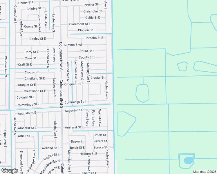 map of restaurants, bars, coffee shops, grocery stores, and more near 451 Naples Avenue South in Lehigh Acres