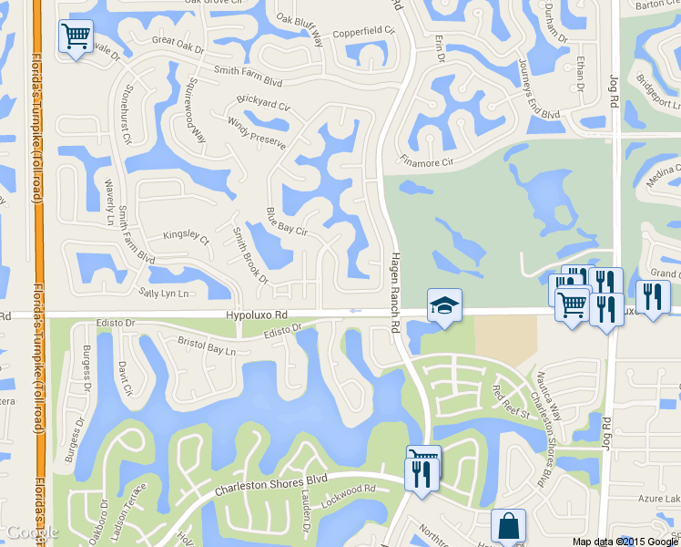 map of restaurants, bars, coffee shops, grocery stores, and more near 6845 Blue Bay Circle in Lake Worth