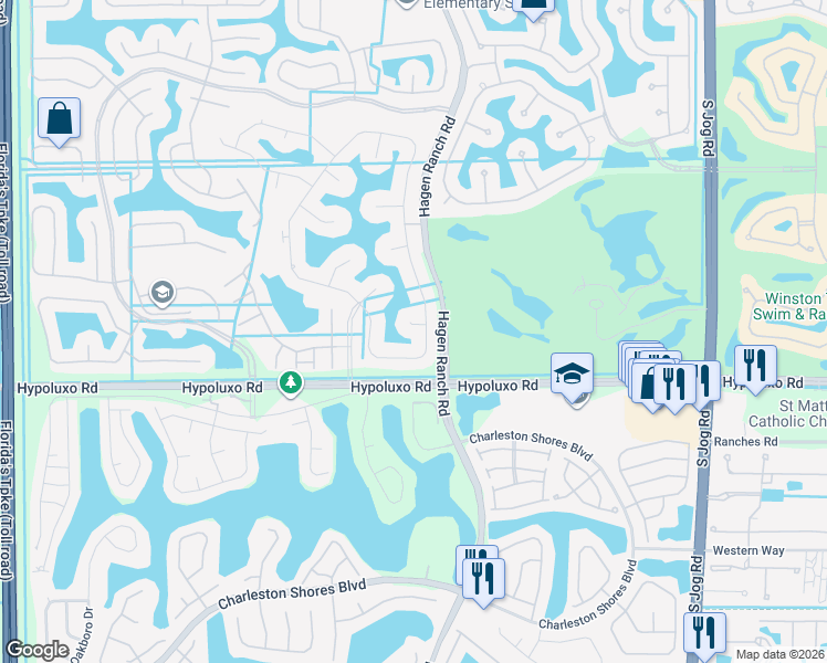 map of restaurants, bars, coffee shops, grocery stores, and more near 7062 Saint Clair Court in Lake Worth