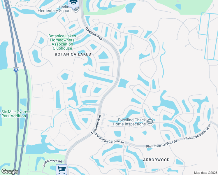 map of restaurants, bars, coffee shops, grocery stores, and more near 11600 Meadowrun Circle in Fort Myers
