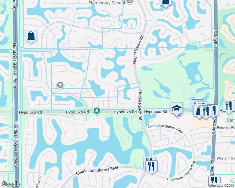 map of restaurants, bars, coffee shops, grocery stores, and more near 6838 Blue Bay Circle in Lake Worth