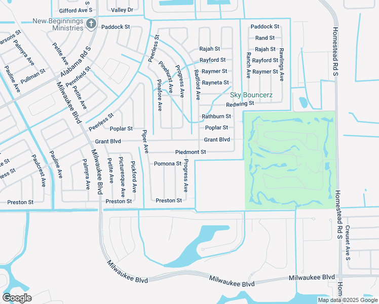 map of restaurants, bars, coffee shops, grocery stores, and more near 411 Progress Avenue in Lehigh Acres