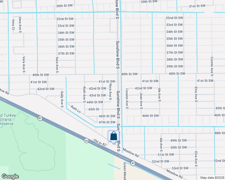 map of restaurants, bars, coffee shops, grocery stores, and more near 4201 Nora Avenue South in Lehigh Acres