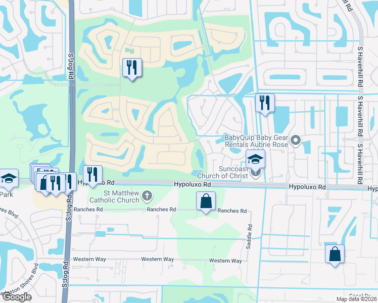 map of restaurants, bars, coffee shops, grocery stores, and more near 6828 Wedgewood Village Court in Lake Worth