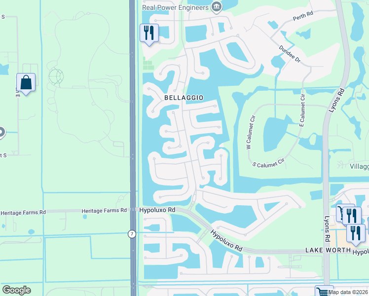 map of restaurants, bars, coffee shops, grocery stores, and more near 6625 Turchino Drive in Lake Worth