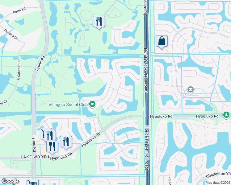 map of restaurants, bars, coffee shops, grocery stores, and more near 6917 Pisano Dr in Lake Worth