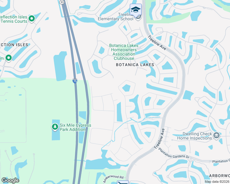 map of restaurants, bars, coffee shops, grocery stores, and more near 10110 Windy Pointe Court in Fort Myers