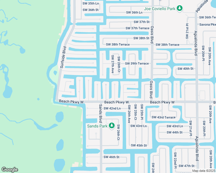 map of restaurants, bars, coffee shops, grocery stores, and more near 4105 Southwest 27th Place in Cape Coral