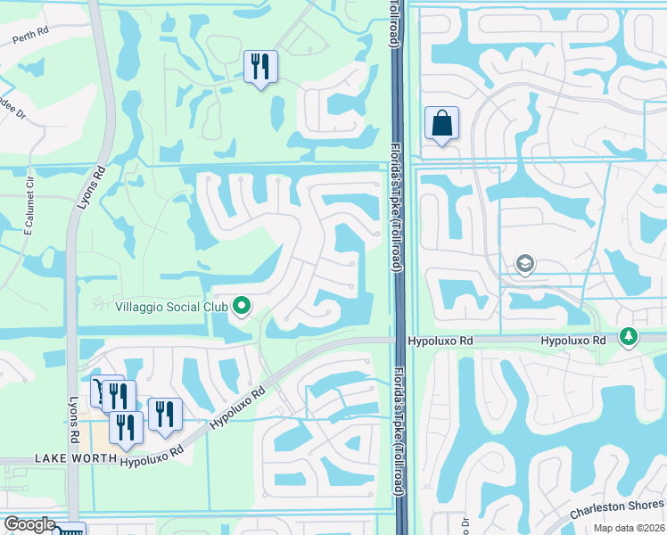 map of restaurants, bars, coffee shops, grocery stores, and more near 8164 Alberti Drive in Lake Worth