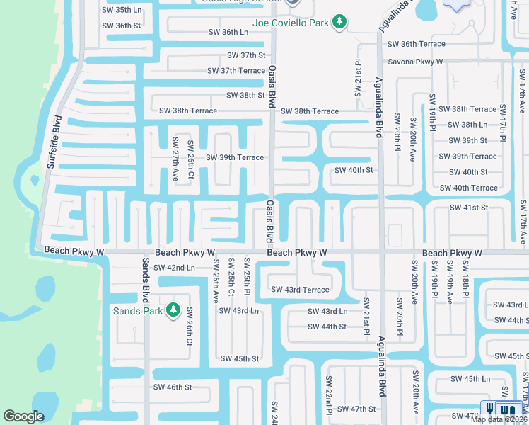map of restaurants, bars, coffee shops, grocery stores, and more near 4102 Oasis Boulevard in Cape Coral