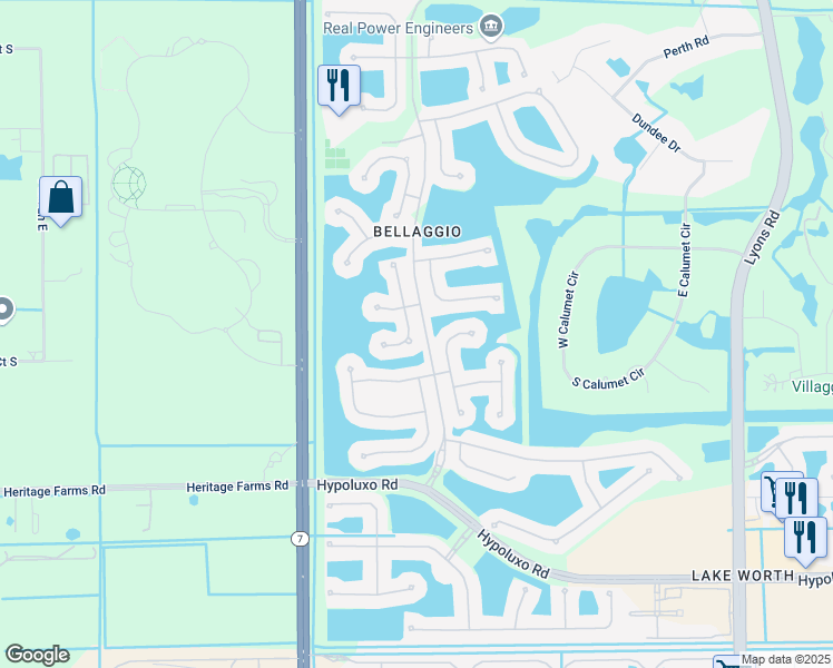 map of restaurants, bars, coffee shops, grocery stores, and more near 6625 Turchino Drive in Lake Worth