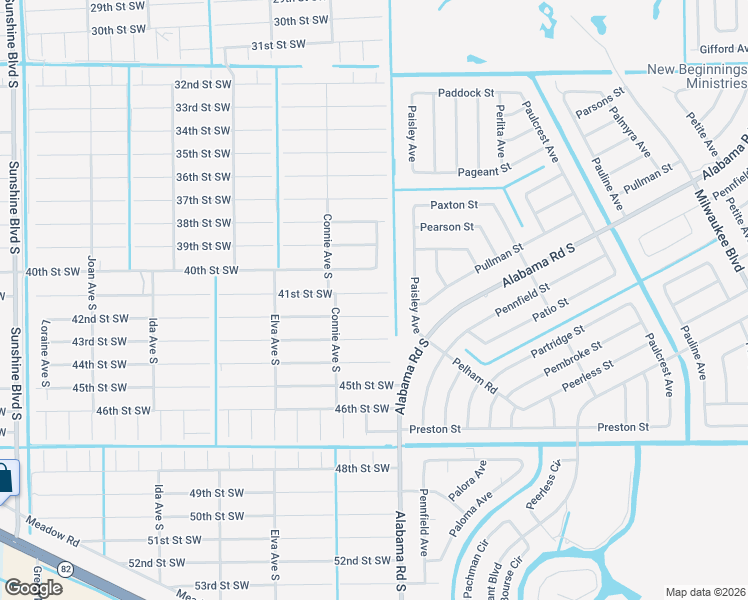 map of restaurants, bars, coffee shops, grocery stores, and more near 2505 41st Street Southwest in Lehigh Acres