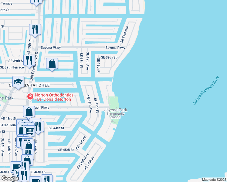 map of restaurants, bars, coffee shops, grocery stores, and more near 4029 Southeast 20th Place in Cape Coral