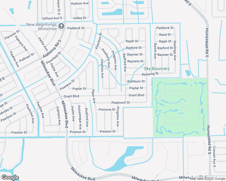 map of restaurants, bars, coffee shops, grocery stores, and more near 390 Poplar Street in Lehigh Acres